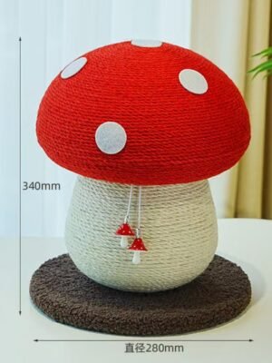 Mushroom cat climbing rack hemp rope grinding claw cat scratch board （Hemp rope version）