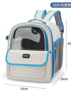Cat Bag Outdoor Portable Pet Bag Large Capacity Pet Capsule Carry Cat & Dog Box Backpack Cat Backpack（blue）