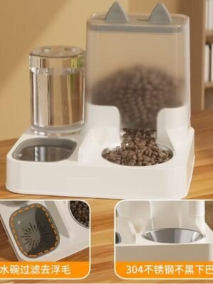 Cat bowl dog bowl cat food bowl water integrated automatic feeder