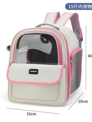 Cat Bag Outdoor Portable Pet Bag Large Capacity Pet Capsule Carry Cat & Dog Box Backpack Cat Backpack（pink）