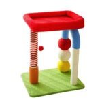 Colorful red U-shaped cat climbing frame jumping platform multi-functional cat nest