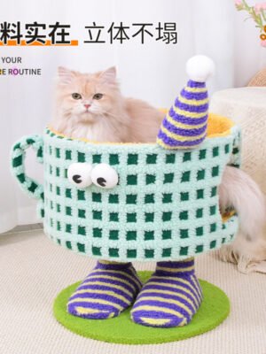 Little Monster cat bed, cat climbing frame, cat scratching board is wear-resistant and scratch-resistant(green)