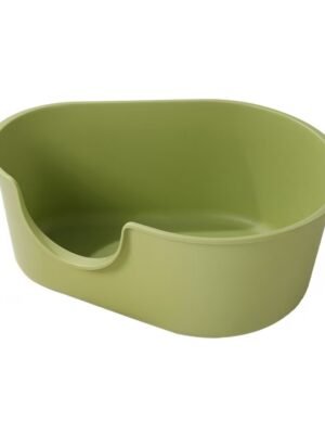 Extra large cat litter box with splash-proof integrated open cat litter box（Dark Green）